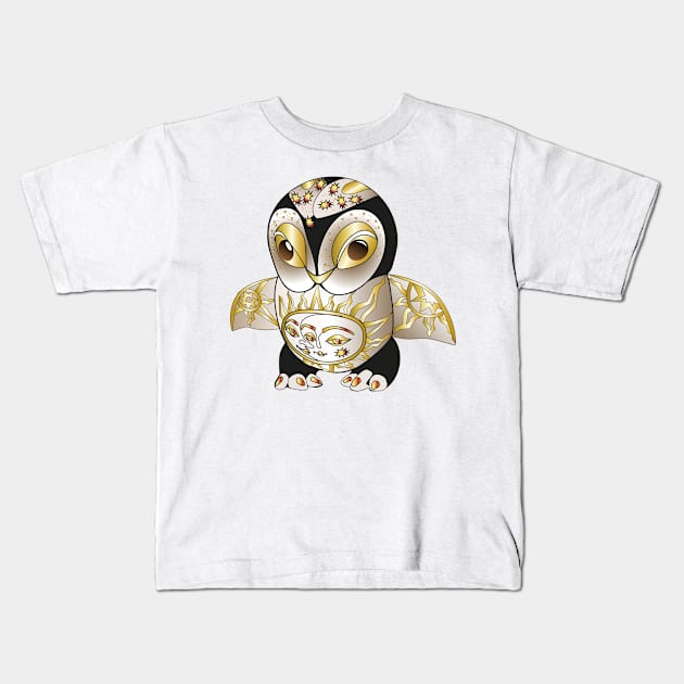 Moon Owl Kids T-Shirt by CatCoconut-Art